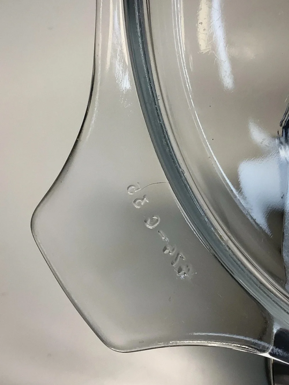 Vintage Pyrex 470-C Casserole Clear Glass Lid Only Flat Tab Handle MCM Round